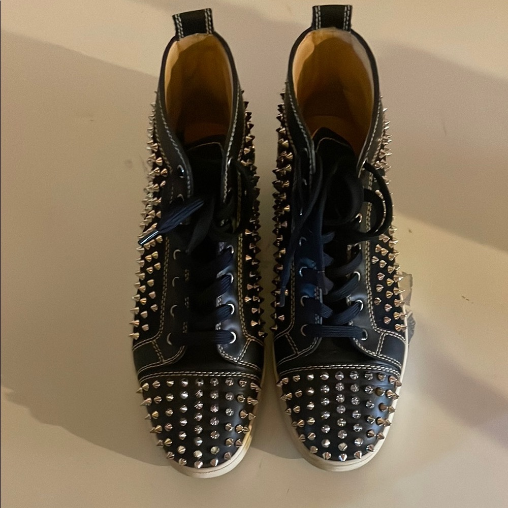Christian Louboutin Black Studded Sneakers